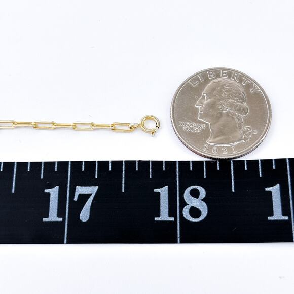 Vintage Gold-Tone Sterling Silver Paperclip Chain Necklace | Adjustable 16”-18" - Picture 5 of 6